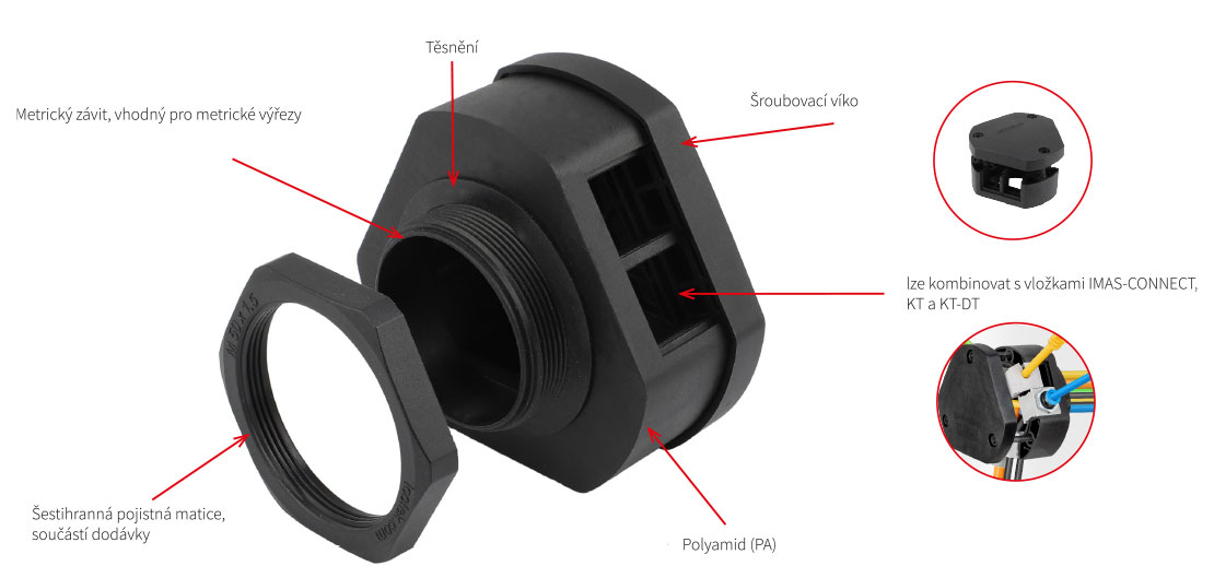 DB Distibution Box 360° kabelový prostup icotek